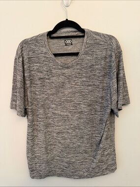 Heather Gray Men's V-Neck Athletic Tee